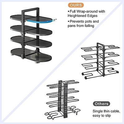 Pot and Pan Organizer for Cabinet, 8 Tier 21” Adjustable Cabinet Pan  Organizer Rack Heavy Duty