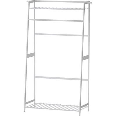 Freestanding Closet Organizer, Garment Rack with 6 ShelvesWhite