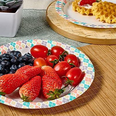 Paperjoy Ultra Paper Plates 10 Inch For Everyday Use,50 Count Disposable  Plates For All Occasions ，Soak Proof, Cut-Proof,Microwaveable,Heavy-Duty