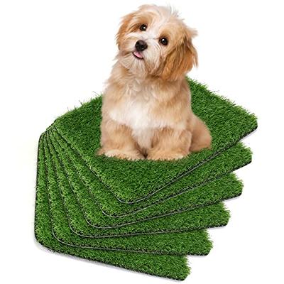 Dog Grass Pad with Tray, Artificial Grass Mats Washable Grass Pee Pads for Dogs, Pet Toilet Potty Tray for Puppy & Small Pet, Dogs Turf Potty Training