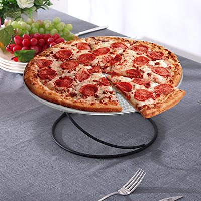 Black Metal Pizza Pan Riser Stands, Tabletop Food Platter Display