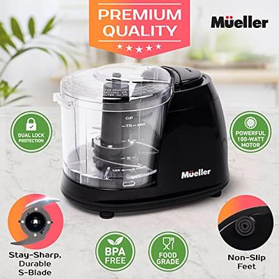 Mueller Strongest-and-Heaviest Duty 2 Speed Pull Chopper Vegetable Cutter  for Nuts, Garlic and More, Manual Food Processor - Vegetable Slicer and