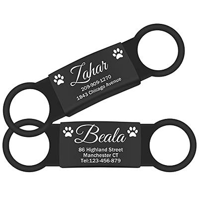 JATEBI 2 Pack Personalized Dog Tag, Slide-On Pet ID Tags,Stainless Steel  Dog Tags, No Jingle Slide on Cat ID Tag, Custom Engraved No Noise Animal  Identification Tag(L Black)… - Yahoo Shopping