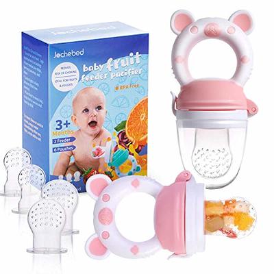  Baby Food Feeder, Fresh Food - 2 Pack Fruit Feeder Pacifier, 6  Different Sized Silicone Pacifiers, Baby Food Dispensing Spoon, Baby  Feeding Set