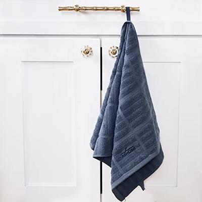 All-Clad Absorbent Cotton Oversized Kitchen Towels Set of 4 Blue & White