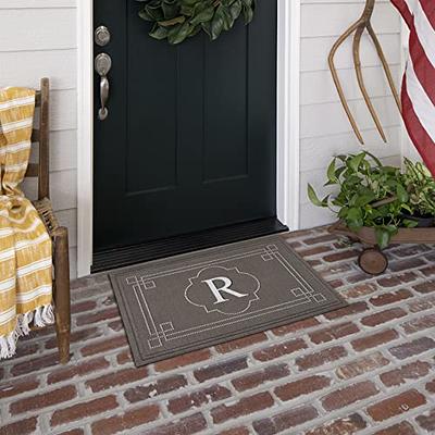 A1 Home Collections Outdoor Paisley Floor Mat & Doormat, Black