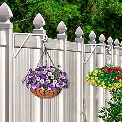 Zacool Vinyl Fence Hooks-4 Pack 5 x 10 Inches Durable White Patio