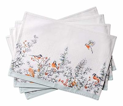 Place Mats Set of 4, Floral Print Table Placemats Cloth Washable