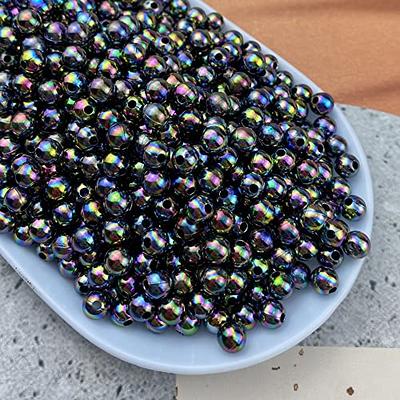 Handmade Flat Round Polymer Clay Beads Black Stone Loose - Temu