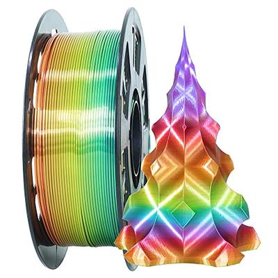 Shiny Rainbow PLA Filament, Fast Color Change Rainbow PLA with Glitter,  Shiny Multicolor PLA, 3D Printer Filament 1.75mm, 1kg/2.2lbs