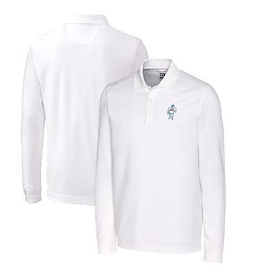 Cincinnati Bengals Cutter & Buck Advantage Tri-Blend Pique Long Sleeve  Throwback Polo - White