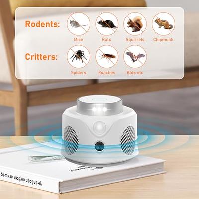 Angveirt Under Hood Rodent Repeller Battery Operated Rodent Pest Repellent  Mouse Rat Repeller Electronic Ultrasonic Mice Repeller with Strobe Lights