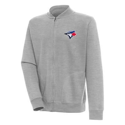 Toronto Blue Jays Antigua Fortune Big & Tall Quarter-Zip Pullover Jacket - Heather Black