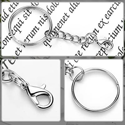 KANSPHY 100 Pack Key Ring with Chain and Open Jump,1 inch Split Round  Keychain Rings Bulk for Craft Making Jewelry