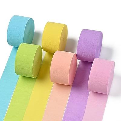IBEEDOW Crepe Paper Streamers 6 Rolls 720ft, 6 Pastel Colors Pack