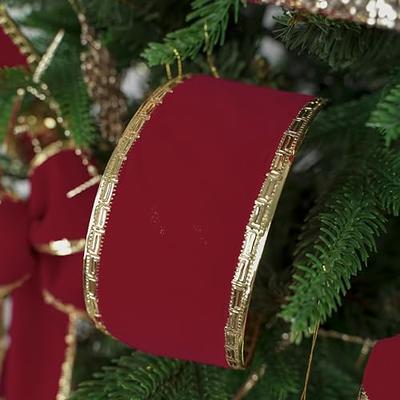 Christmas Ribbon Wired 2.5 Inch,Red Ribbon for Christmas Tree