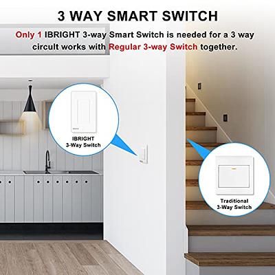 IBRIGHT Smart Light Switch, Works with Alexa & Google Home (3-Way), Remote  Control & Timer Function, Neutral Wire Needed, No Hub Required,  Single-Pole, ETL & FCC Certified (2.4Ghz Wi-Fi Only) - Yahoo