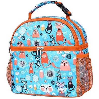 MIER Kids Lunch Bag Insulated Toddlers Lunch Cooler Tote, Blue Lemon