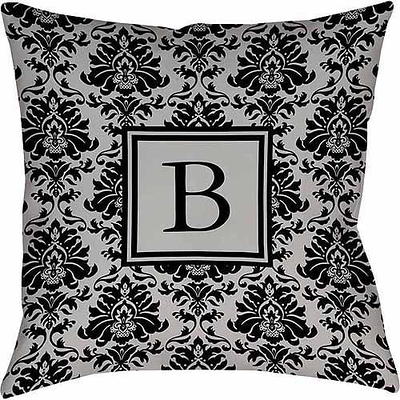 Thumbprintz Batik Monogram Decorative Pillow, Blue 