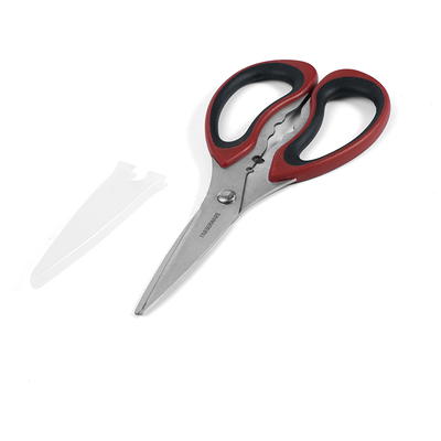 Farberware Classic 2 Piece Stainless Steel Kitchen Shear Scissor Set with  Metallic Stainless Steel and Red Handles