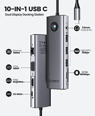 Green Cell HUB USB-C Adapter 6in1 HDMI 4K 3xUSB 3.0 Ethernet 1Gbps