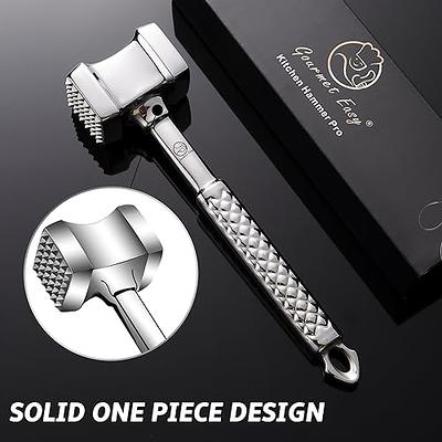 Meat Tenderizer Stainless Steel - Meat Hammer - Kitchen Meat Mallet - Heavy Duty Chicken, Meat Pounder Flattener Tool - Stainless Steel Double-Sided