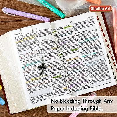 Shuttle Art Bible Highlighters and Pens No Bleed, 12 Pastel Colors Gel Highlighters No Bleed Through, Bible Journaling Supplies, Great for