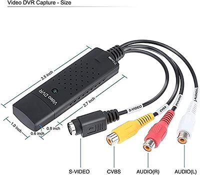 Tarjeta de captura de video USB 2.0, convertidor VHS/VCR a digital,  digitalizar video analógico para Mac o Windows, VHS/VCR/TV a DVD fácil