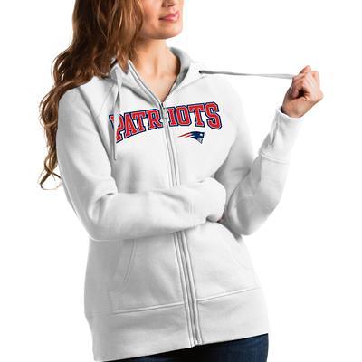 Women's Antigua White New England Patriots Wordmark Victory Full-Zip Hoodie  - Yahoo Shopping