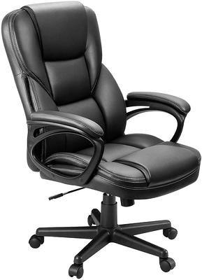 Slickblue Adjustable Executive Office Recliner Chair with High Back and Lumbar  Support-Black