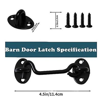 2pcs 4 inch Barn Door Lock Hardware (with Screws), Sliding Door Latch Eye  Hook Latch with Screws, Rustproof Metal Latch, Interior Door Privacy Hook  (Color : Silver, Size : 2pcs (with Screws)) - Yahoo Shopping