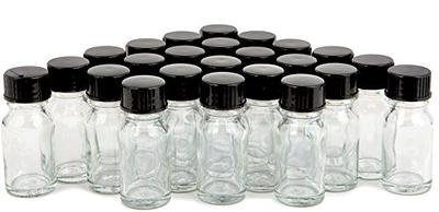 Vivaplex, 12, Clear, 2 oz Glass Bottles, with Lids