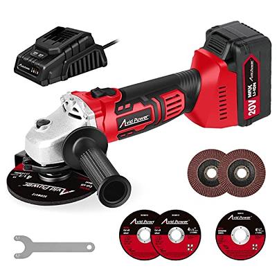 VEVOR Cordless Angle Grinder Kit for 4-1/2'' 9000 RPM Cordless Electric Grinder Power with 20V Fast Charger for Cutting Polishing Grinding Rust