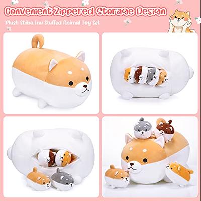 Auspicious Shiba Inu Stuffed Animal Plush - 15.7'' Cute Dog Pillow and Toy,  Soft Anime Kawaii Gifts for Boys and Girls