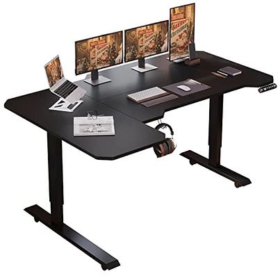 FLEXISPOT Standing Desk 48 x 30 Inches Height Adjustable Electric Sit Stand  Home Office Desks Whole Piece Desk Board (Black Frame + Black top,2