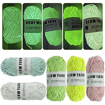 Christmas Decorations 2 Rolls Light in The Dark Yarn,Cotton Light Yarn for Crochet Knitting,DIY Knitting Light Fingering Weight Yarn for Arts Crafts