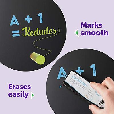 Kedudes Dustless Chalk with Eraser (24pk) - 12 Colored Chalkboard