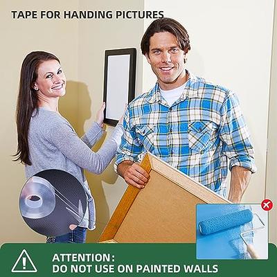 Nano Double Sided Tape Heavy Duty for Walls (3.3FT), Removable Mounting  Tape, Traceless Strong Sticky Wall Tape Poster Tape, Washable Transparent  Strips Carpet Tape for Household 