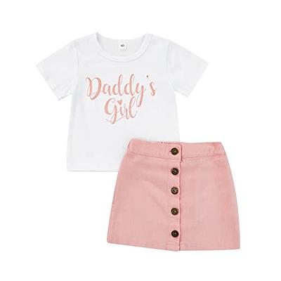 Kids Girls Father Day Clothes Short Sleeve Daddy's Girl Printed T-Shirt+  Summer Pink Pencil Shorts Skirts Outfits Sets (Daddy Girl Pink,9-10 Years)  - Yahoo Shopping