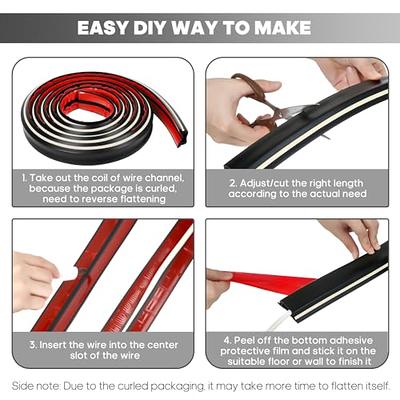 Cord Hider Wall Floor Self-Adhesive Extension Cord Cover Cable Management