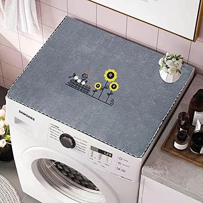 2PCS 25.6'' x 23.6'' Washer and Dryer Covers for the Top,Non-Slip Dryer Top  Protector Mat,Dust-Proof Rubber Washing Machine Mat Cover for Top