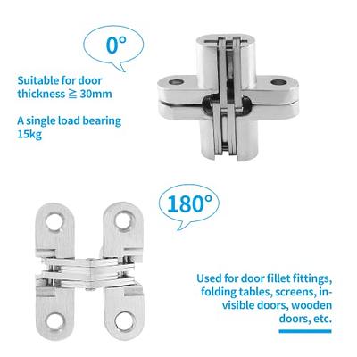 LifCratms Pair of 1-3/4 Hidden Gate Hinges, Stainless Steel