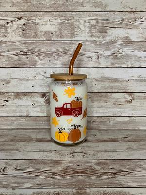 Fall Pumpkin Glass Can - Pumpkin Glass Can - Fall Iced Coffee