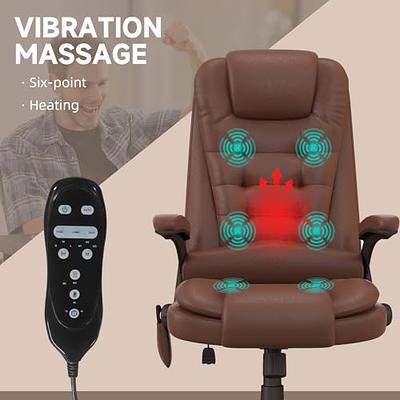 HOMCOM Executive Ergonomic PU Leather Heated Vibrating Massage Office Chair - Black
