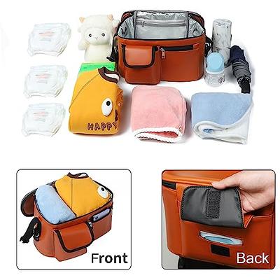 MOMCOZY UNIVERSAL STROLLER ORGANIZER WITH INSULATED CUP HOLDER DETACHA