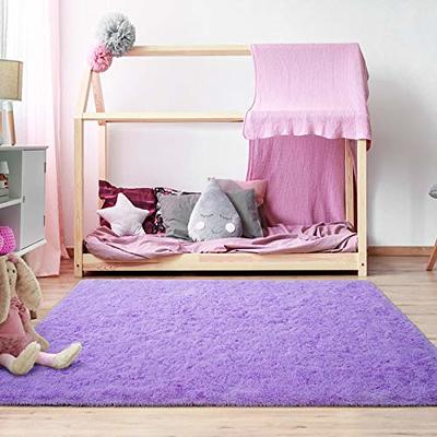 Softlife Rug for Bedroom 4x5.3 Feet Area Rug for Living Room Super Soft  Shaggy Rugs for Kids Room Fluffy Fuzzy Carpets Long Plush Bedside Rug  Nursery