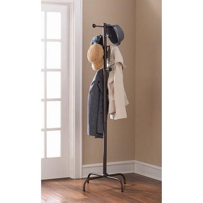 Melannco 18X4 Inch Wall Mount MDF Coat Rack With 4 Silver Metal Hooks Black  - Yahoo Shopping