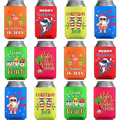 HOUSE OF PARTY 4th of July Can Koozies | 6PCS Beer Can Coolers Sleeves Bulk  for Soda Drink Bottles | Red White Blue Patriotic Fourth of July Can