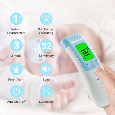 Berrcom Non Contact Infrared Thermometer Digital Forehead Thermometer with  Fever Alert and LCD Display 3 in 1 Contactless Thermometer Ideal for Adults