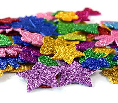 200pcs Paper Glitter Star Foam Stickers Stars Shape Silver and